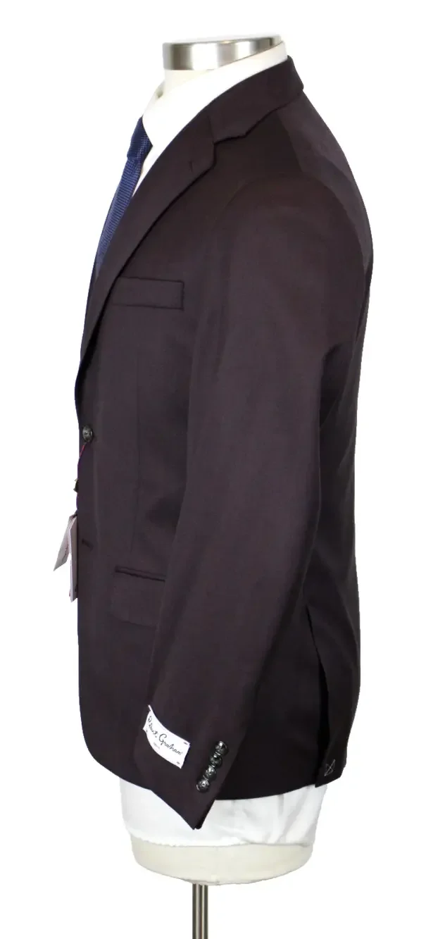 Robert Graham Reno Suit Jacket 42 L Mens Modern Fit Burgundy Wool 2 Button NWT